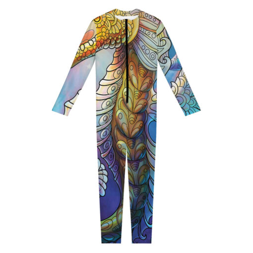 Colorful Seahorse Print Women's Jumpsuit