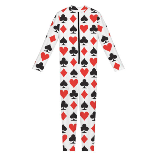 Playing Card Symbols Pattern Print Women's Jumpsuit