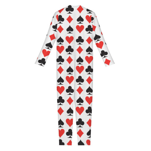 Playing Card Symbols Pattern Print Women's Jumpsuit