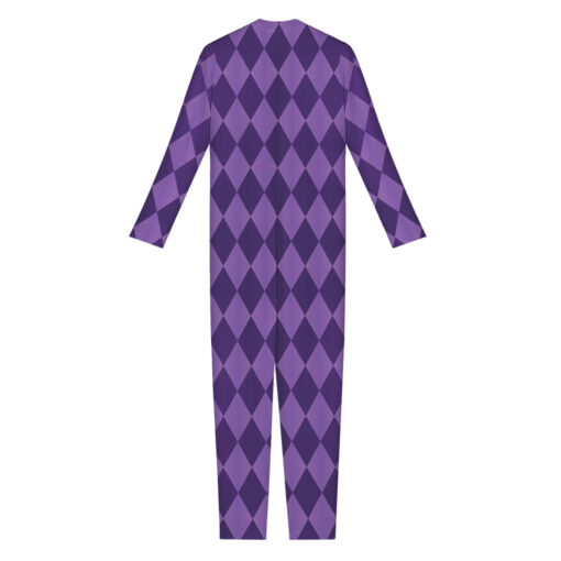 Purple Harlequin Pattern Print Women's Jumpsuit
