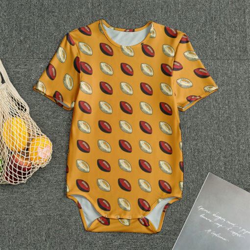 Retro American Football Ball Print Men's Bodysuit