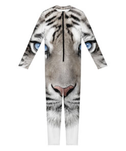 White Tiger Portrait Print Women's Jumpsuit