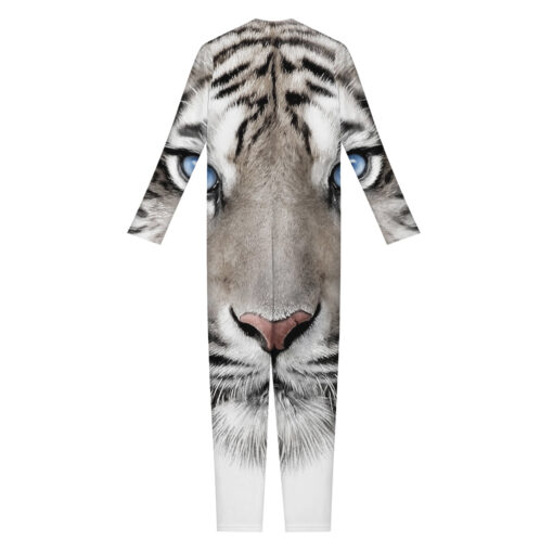 White Tiger Portrait Print Women's Jumpsuit